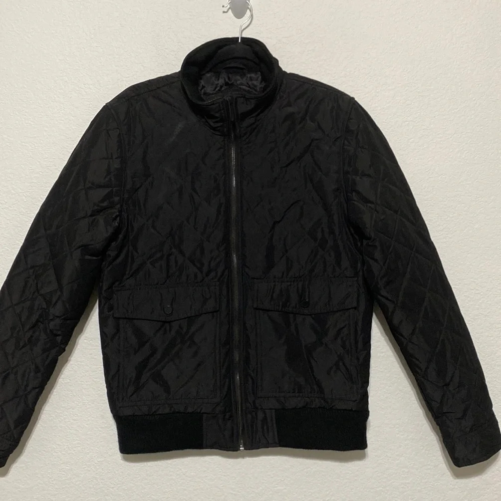 Black Rivet Black Puffer Quilted Bomber Jacket Size M